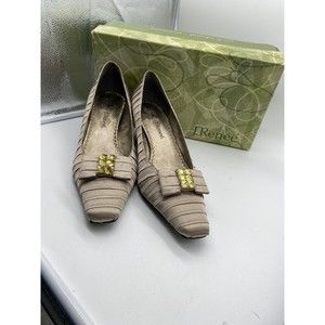 J Renee Womens Dress Shoes  Felicity Size 12 W Bone Beige Pump Block Heel